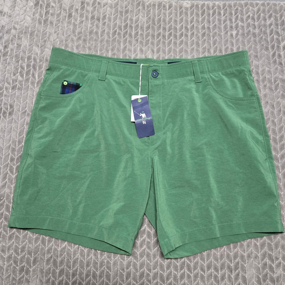 William Murray Golf Mens 40 Murray Classic 7 Inch Shorts Green Tartan Plaid NEW